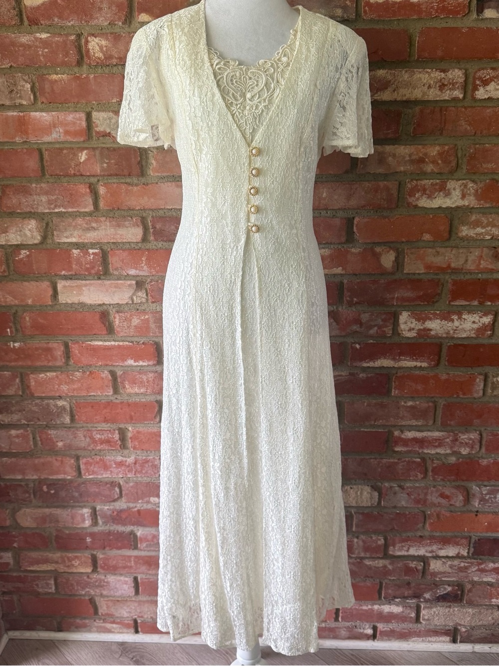 Whimsy Ivory Lace Maxi Short sleeve Dress